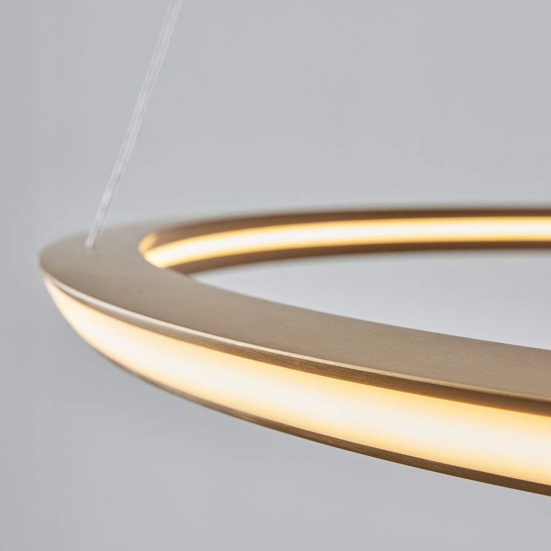 Nelson Lighting NL1402254 | Sleek LED Circular Pendant in Satin Gold