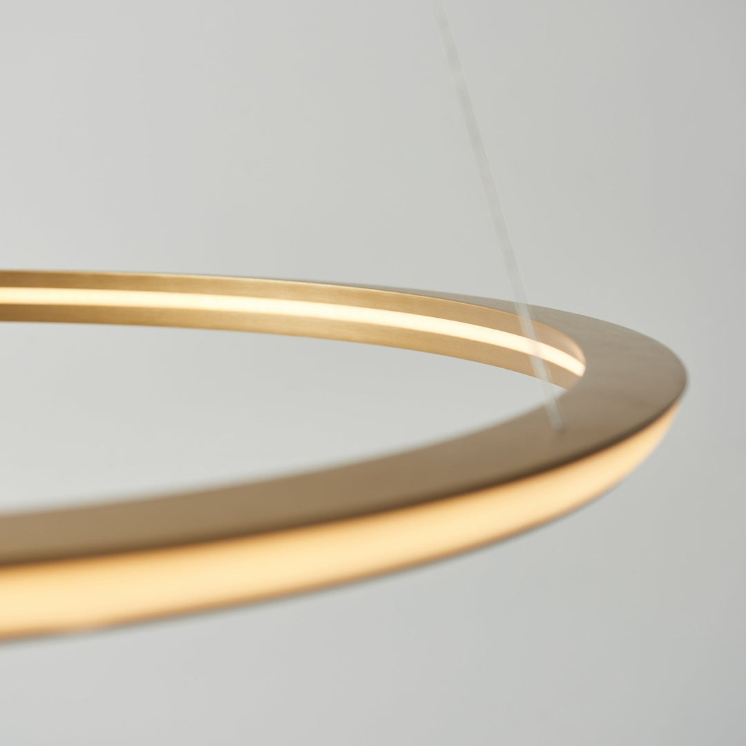 Nelson Lighting NL1402254 | Sleek LED Circular Pendant in Satin Gold