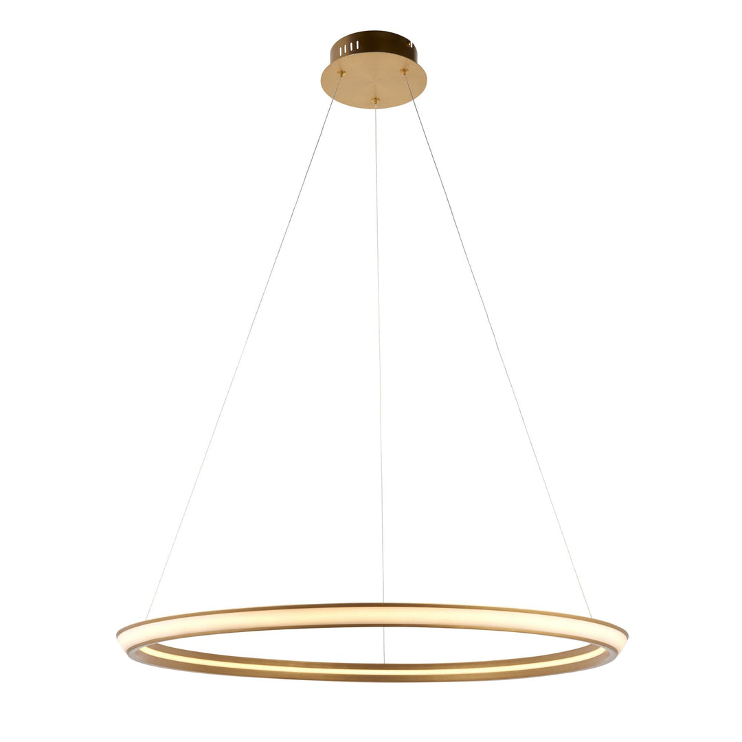 Nelson Lighting NL1402254 | Sleek LED Circular Pendant in Satin Gold