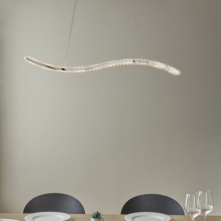 Nelson Lighting NL1402259 1 Light LED Pendant Chrome Plate & Clear Crystal