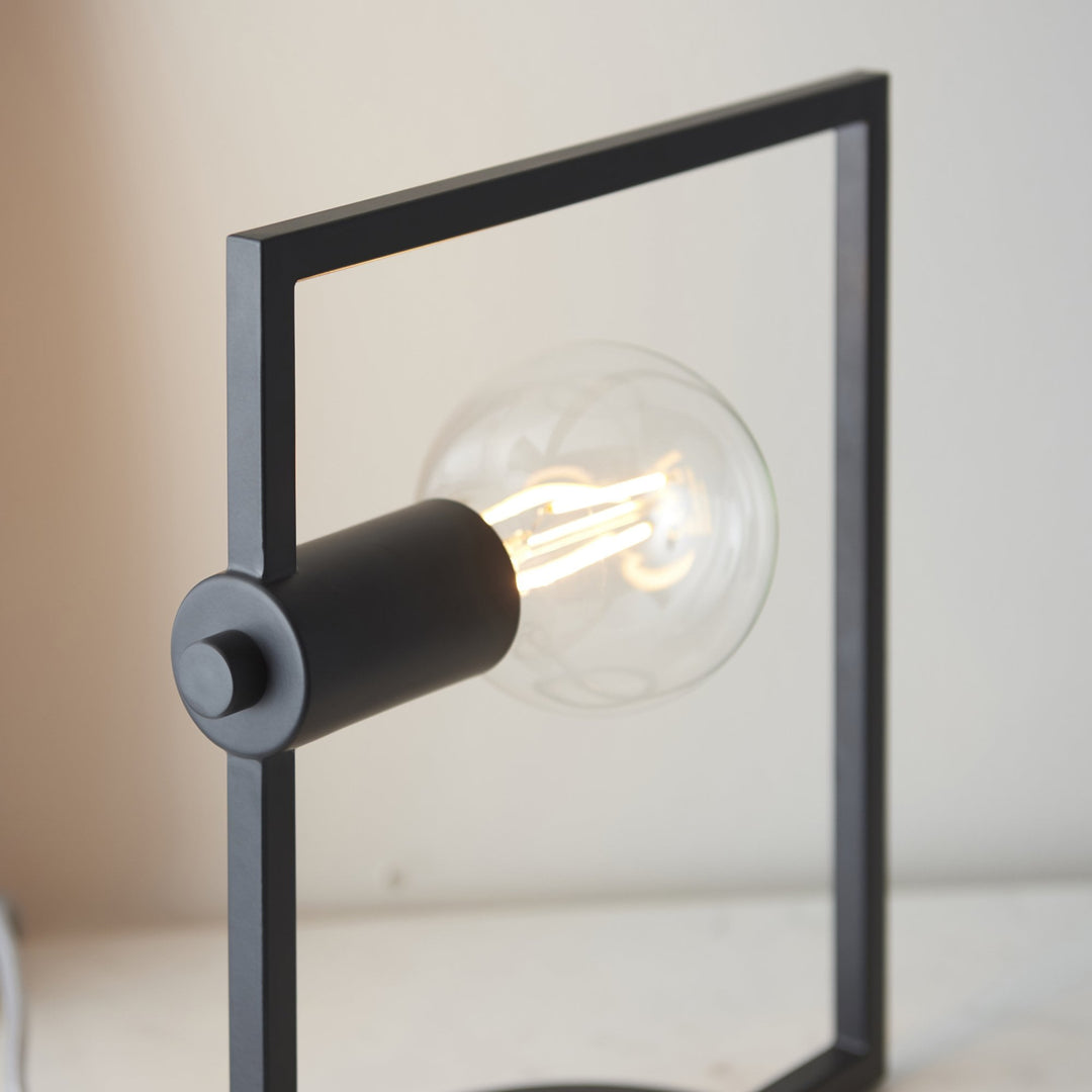 Endon 92224 Shape Rectangle 1 Light Table Lamp Matt Black