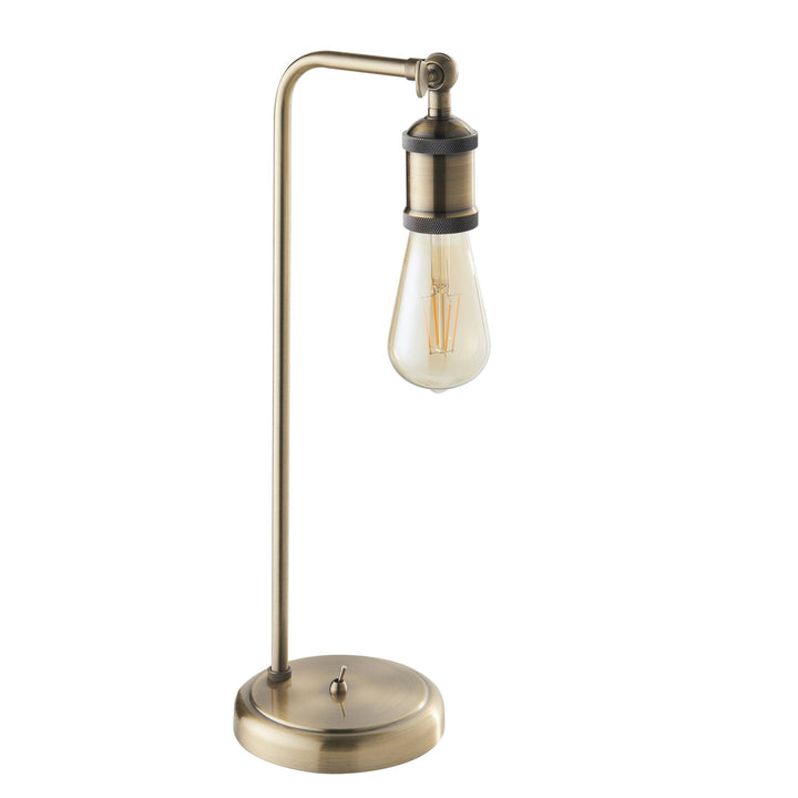 Endon 97246 Hal 1 Light Table Lamp Antique Brass Plate