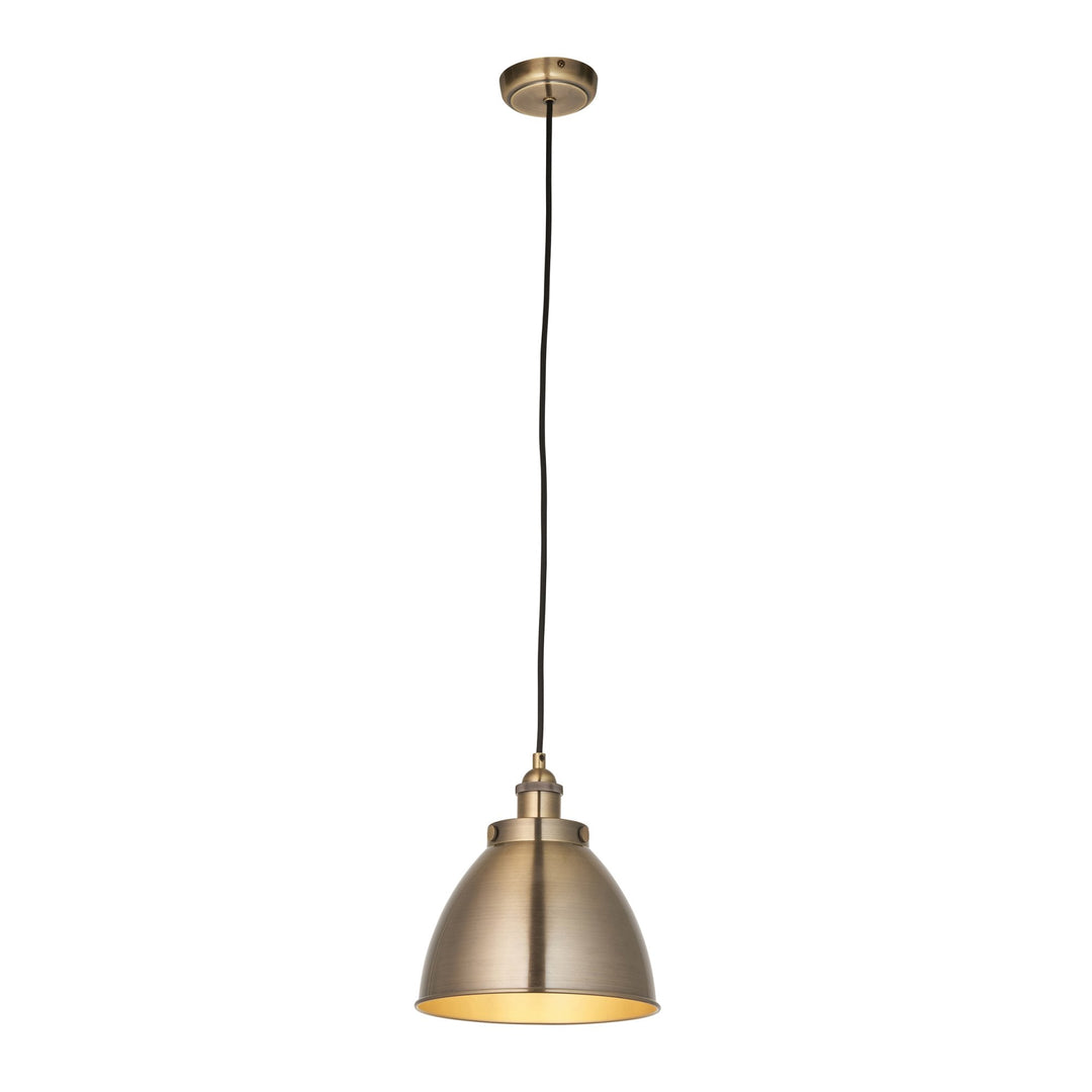 Endon 98745 Franklin 1 Light Pendant Antique Brass Plate