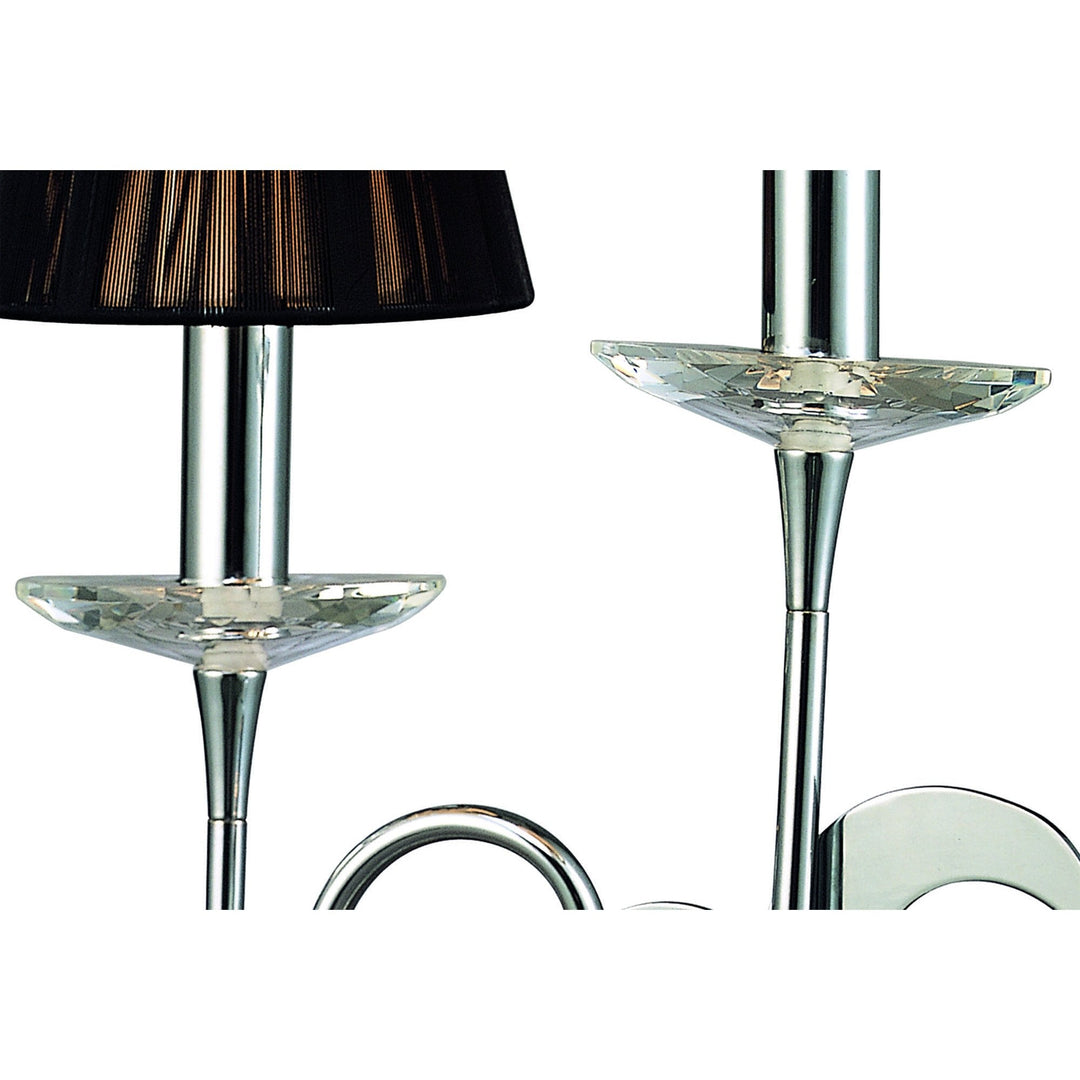 Mantra M0382 Acanto Table Lamp 2 Light E14 Polished Chrome Black Shades