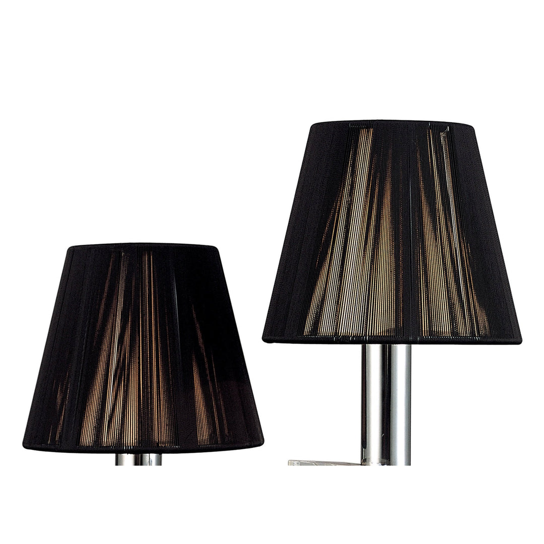 Mantra M0382 Acanto Table Lamp 2 Light E14 Polished Chrome Black Shades