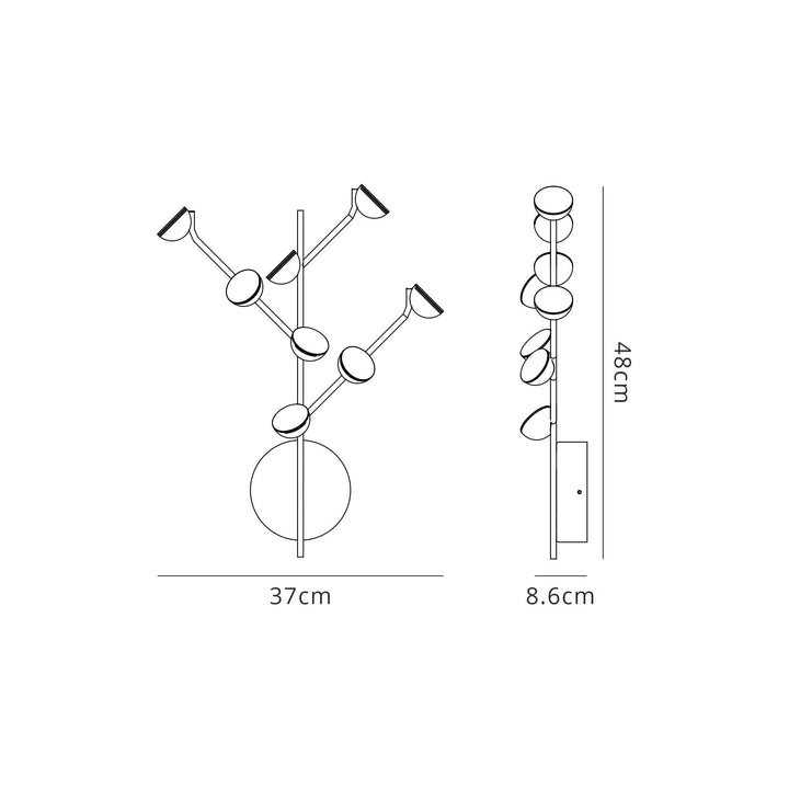 Mantra M6419 Adn 8 Light Wall Lamp 24W LED Black