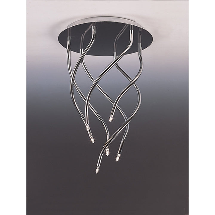 Mantra M0003 Aire Ceiling Round 6 Light G4 Vertical Arms Polished Chrome