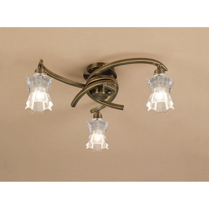 Mantra M8618AB/1 Alaska Ceiling 3 Light Antique Brass