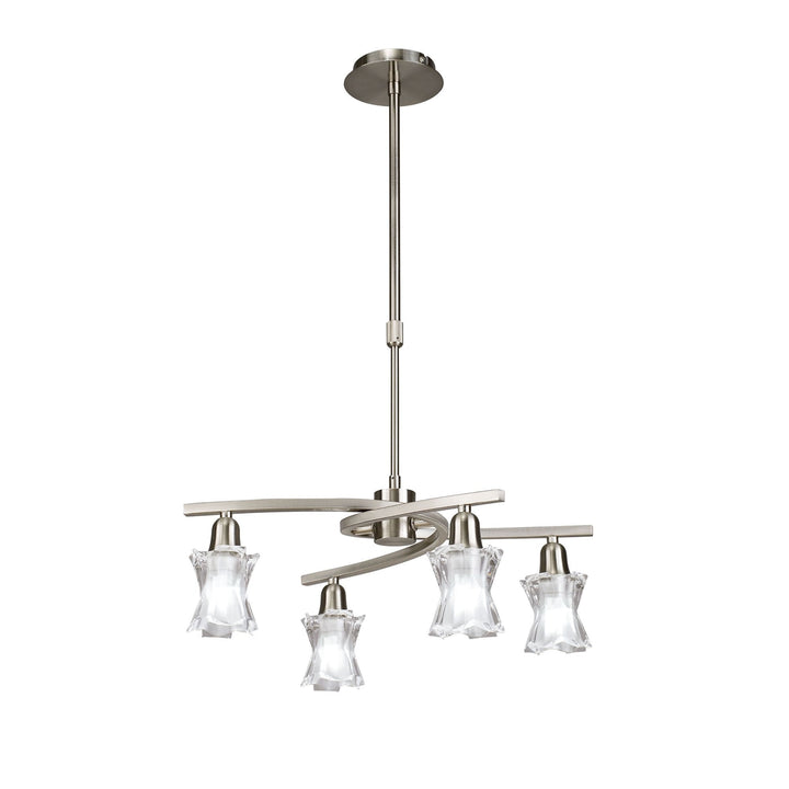 Mantra M8607/1 Alaska Pendant Convertible To Semi Flush 4 Light Satin Nickel