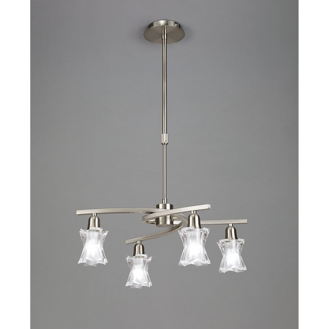 Mantra M8607/1 Alaska Pendant Convertible To Semi Flush 4 Light Satin Nickel