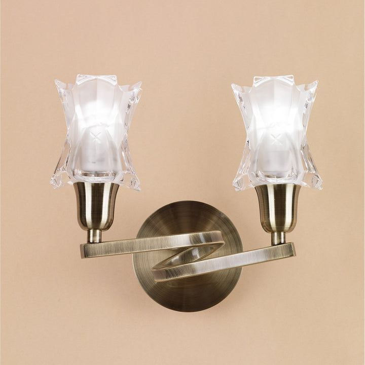 Mantra M8614AB/S/1 Alaska Wall Lamp Switched 2 Light Antique Brass