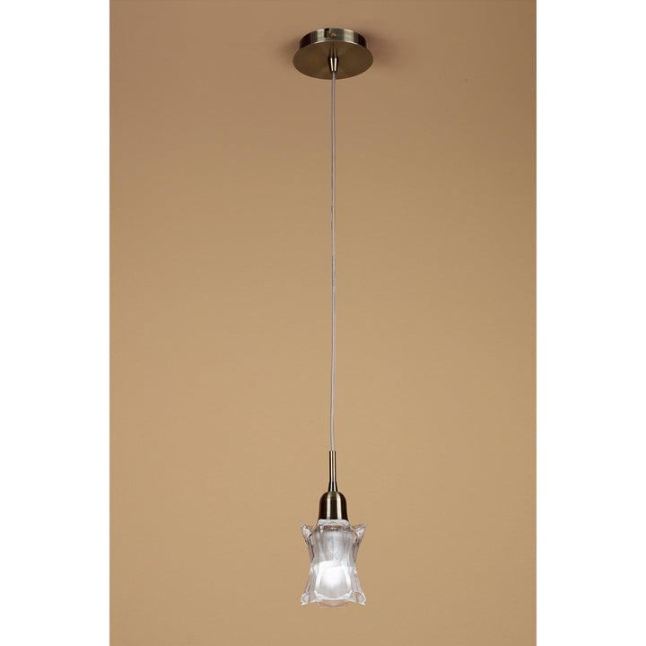 Mantra M8612AB/1 Alaska Pendant 1 Light Antique Brass