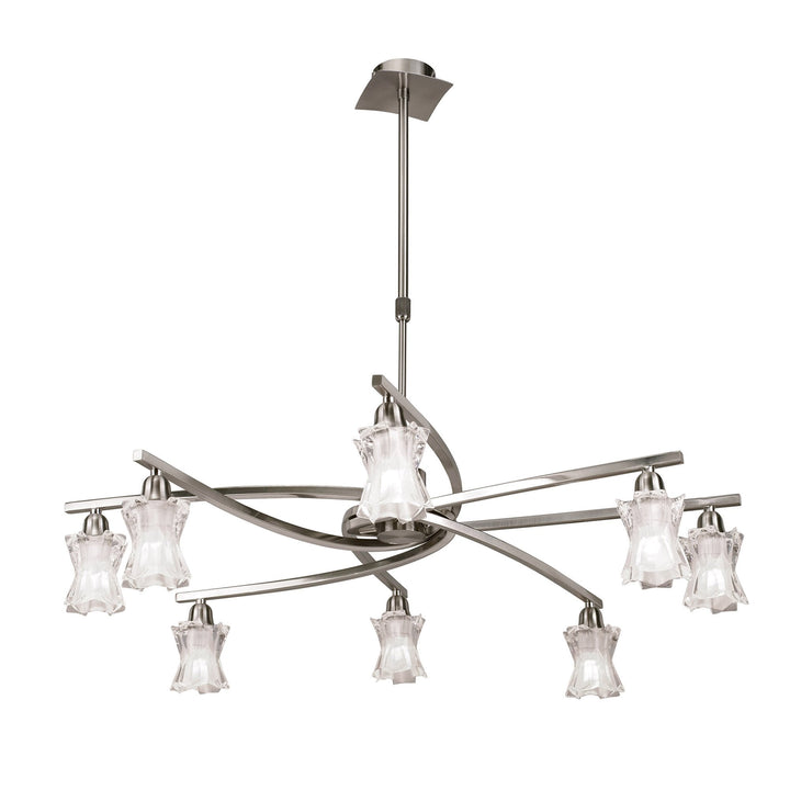 Mantra M8605/1 Alaska Pendant Convertible To Semi Flush 8 Light Satin Nickel