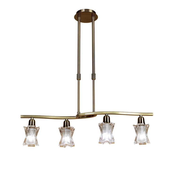 Mantra M8609AB/1 Alaska Telescopic 4 Light Antique Brass