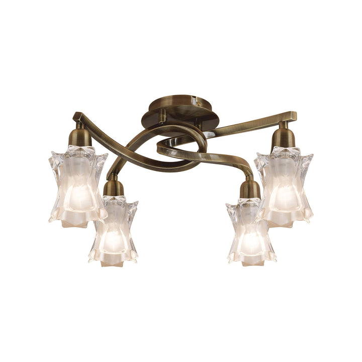 Mantra M8610AB/1 Alaska Ceiling 4 Light Antique Brass