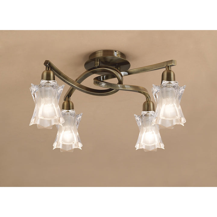 Mantra M8610AB/1 Alaska Ceiling 4 Light Antique Brass