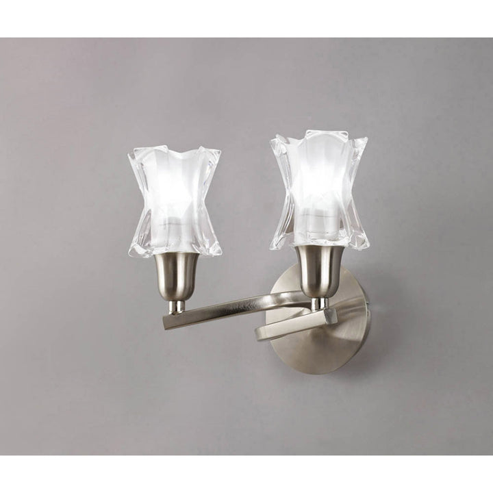 Mantra M8614/S/1 Alaska Wall Lamp Switched 2 Light Satin Nickel