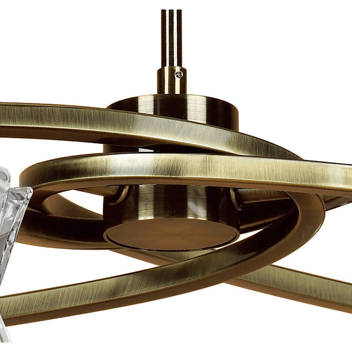 Mantra M8606AB/1 Alaska Pendant Convertible To Semi Flush 6 Light Antique Brass