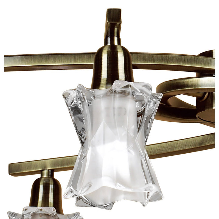 Mantra M8606AB/1 Alaska Pendant Convertible To Semi Flush 6 Light Antique Brass