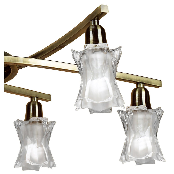 Mantra M8606AB/1 Alaska Pendant Convertible To Semi Flush 6 Light Antique Brass