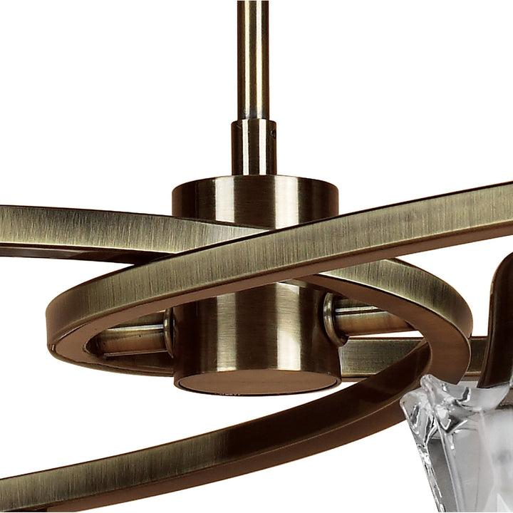 Mantra M8607AB/1 Alaska Pendant Convertible To Semi Flush 4 Light Antique Brass