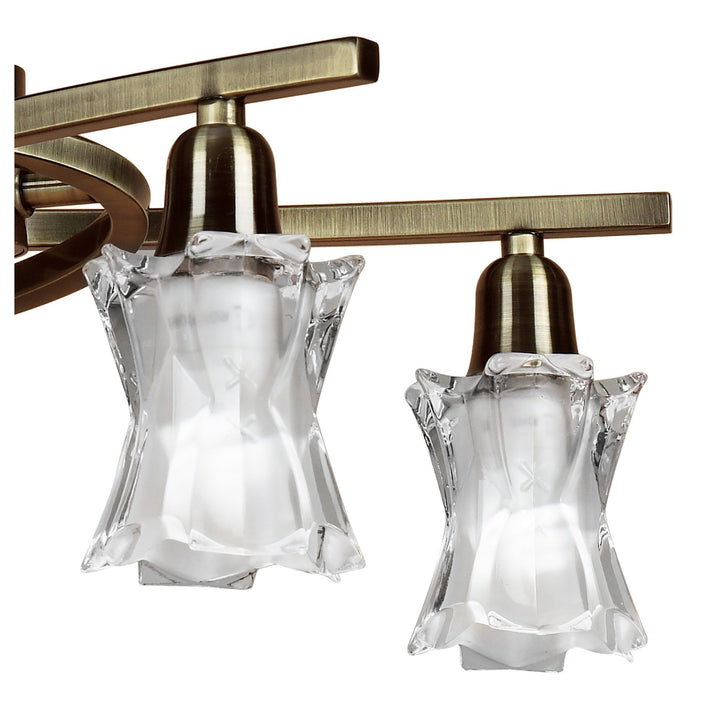 Mantra M8607AB/1 Alaska Pendant Convertible To Semi Flush 4 Light Antique Brass