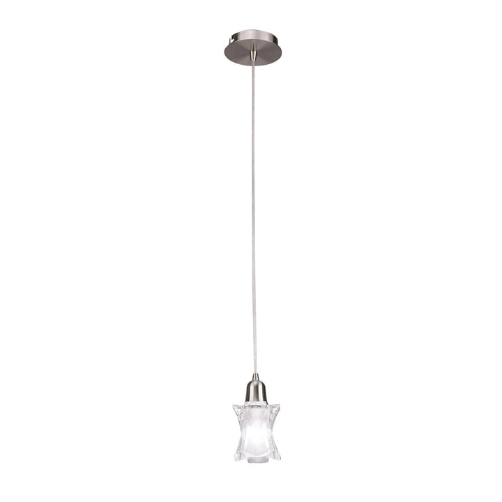 Mantra M8612/1 Alaska Square Pendant 1 Light Satin Nickel