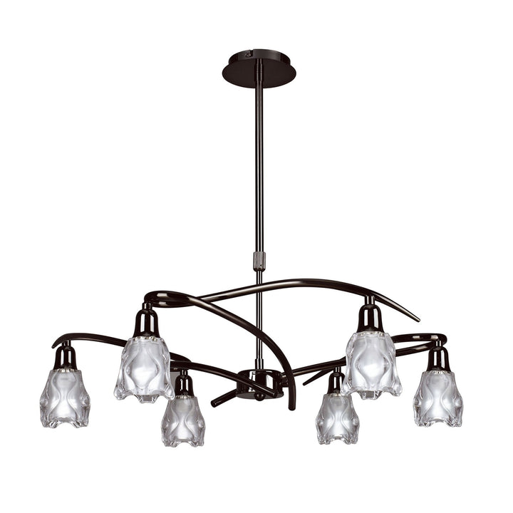 Mantra M8621BC/1 Amel Telescopic Convertible To Semi Flush 6 Light Black Chrome