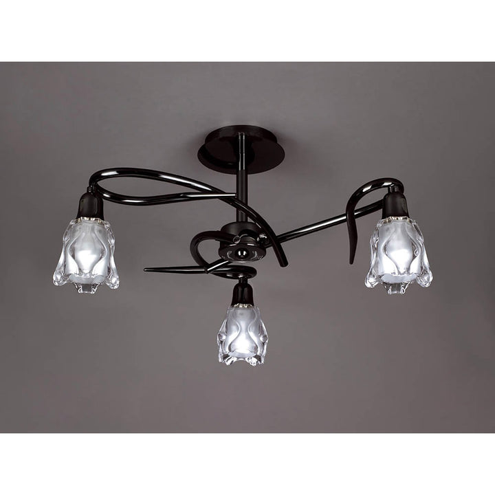 Mantra M8623BC/1 Amel Ceiling 3 Light Black Chrome