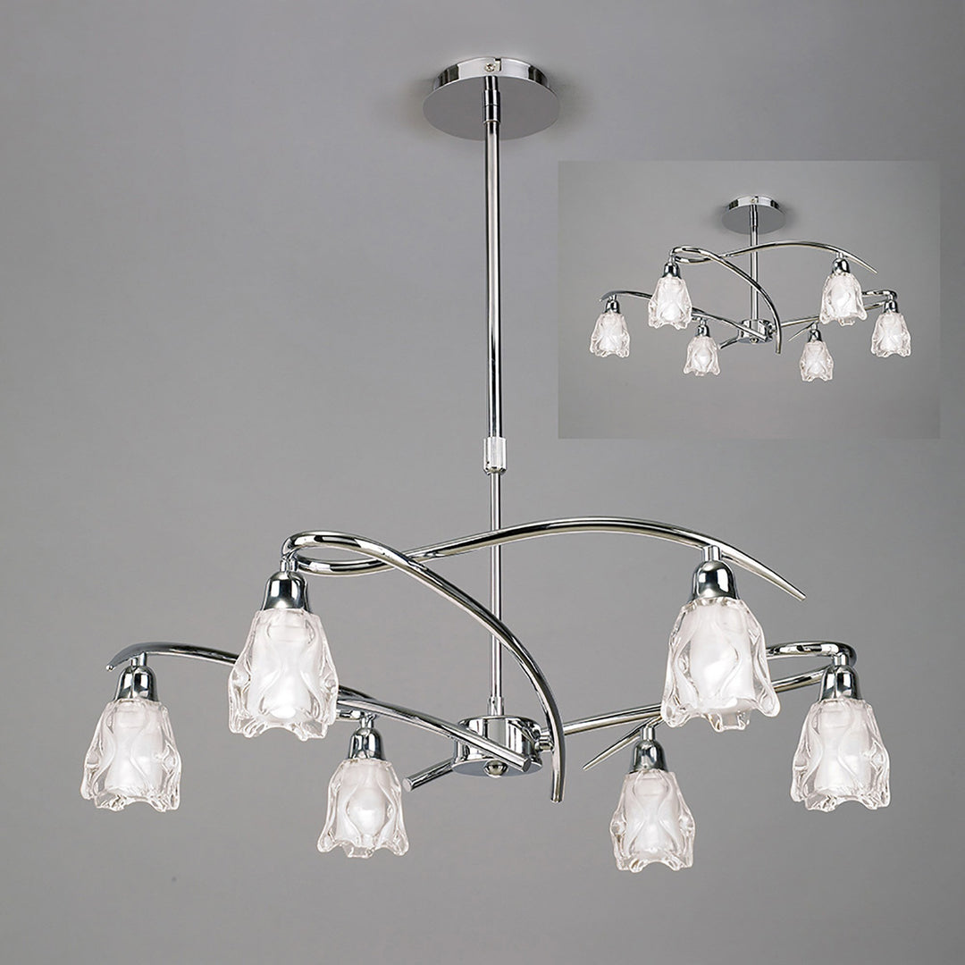 Mantra M8621/1 Amel Telescopic Convertible To Semi Flush 6 Light Polished Chrome