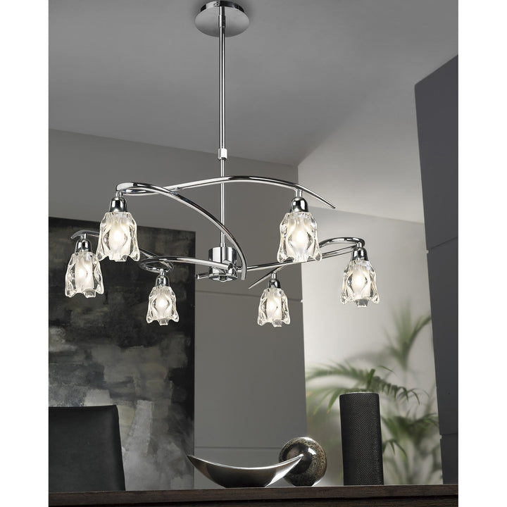 Mantra M8621/1 Amel Telescopic Convertible To Semi Flush 6 Light Polished Chrome