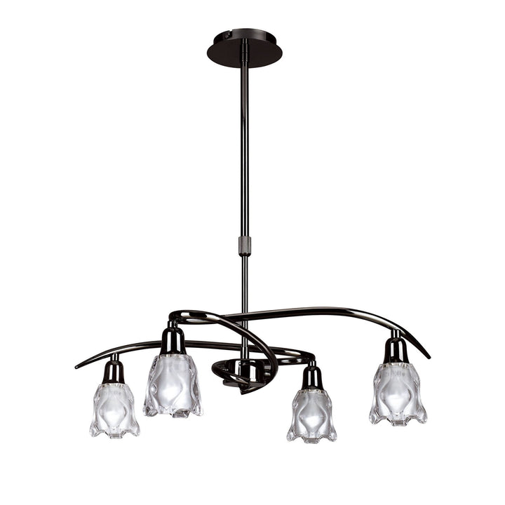 Mantra M8622BC/1 Amel Telescopic Convertible To Semi Flush 4 Light Black Chrome