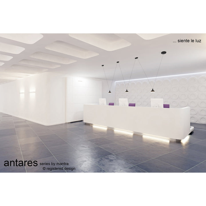 Mantra M7311 Antaras 3 Light Linear Pendant 24W LED Black