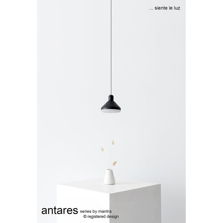 Mantra M7310 Antaras 1 Light Pendant 8W LED Black