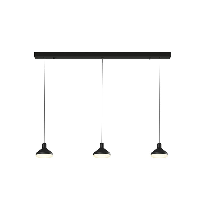 Mantra M7312 Antaras 3 Light Linear Bar Pendant 24W LED Black