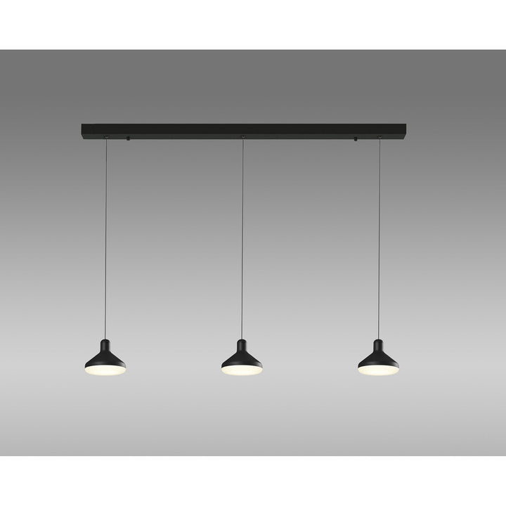 Mantra M7312 Antaras 3 Light Linear Bar Pendant 24W LED Black