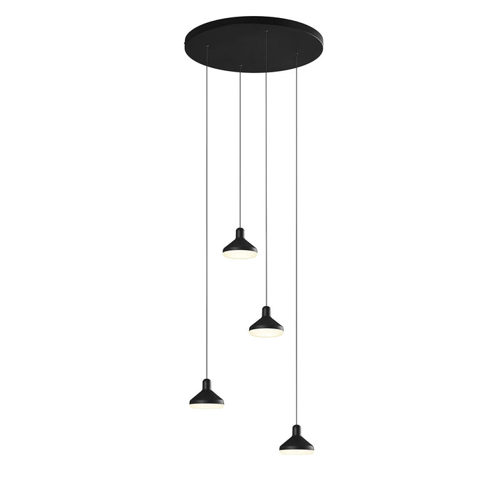 Mantra M7313 Antaras 4 Light Round Pendant 32W LED Black