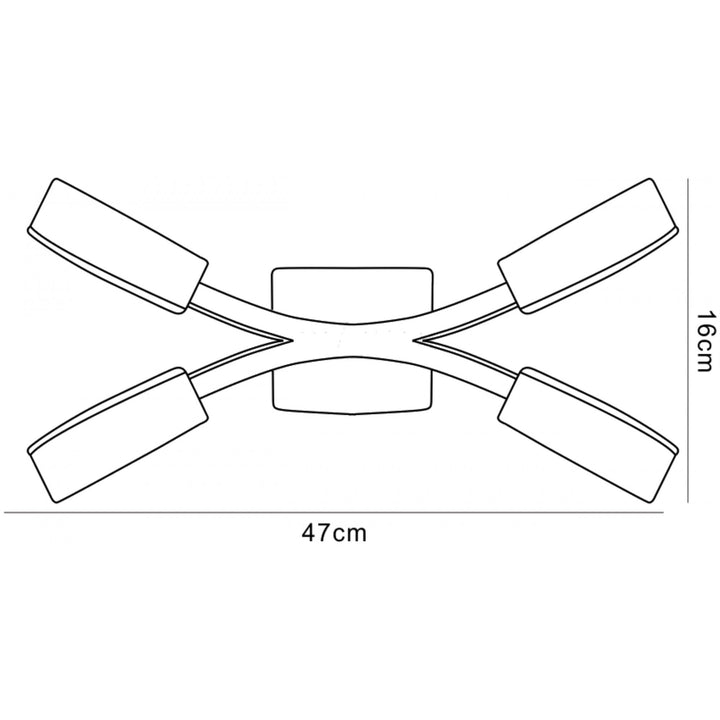 Mantra M37004 Arco Ceiling 4 Light G9 Satin Nickel