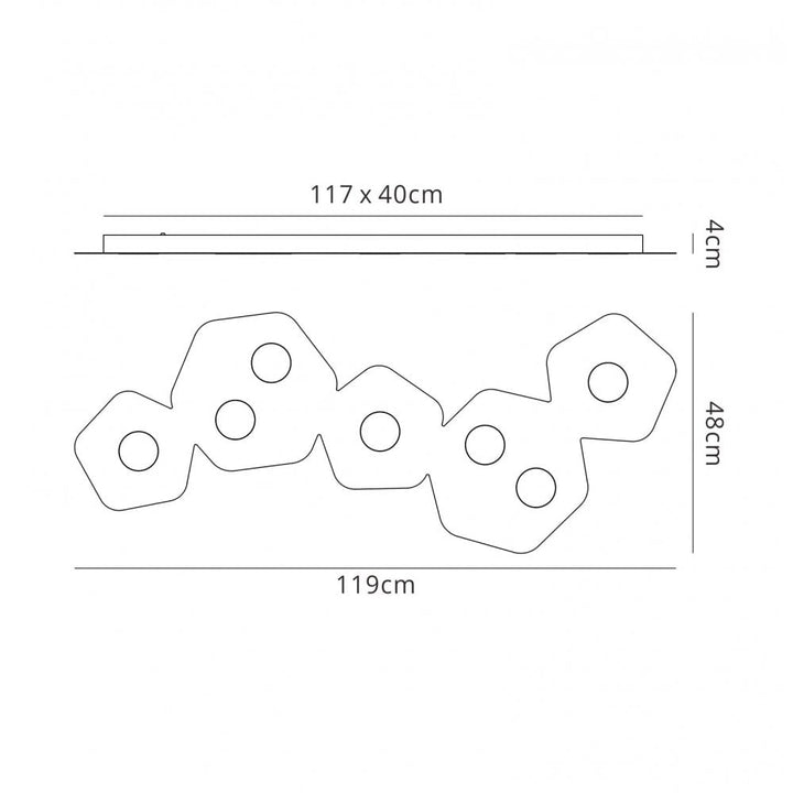 Mantra M6640 Area Linear Ceiling 7 Light Sand White