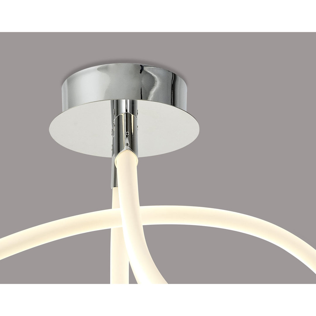 Mantra M6731 Armonia Semi Flush Curl 40W LED Polished Chrome/Frosted Acrylic