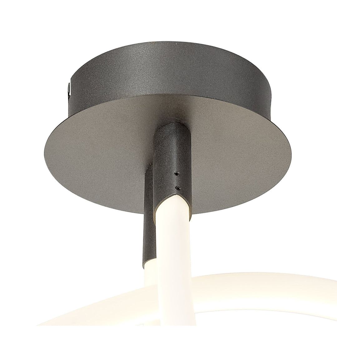 Mantra M6801 Armonia Semi Flush Curl Dimmable 40W LED Titanium/Frosted Acrylic