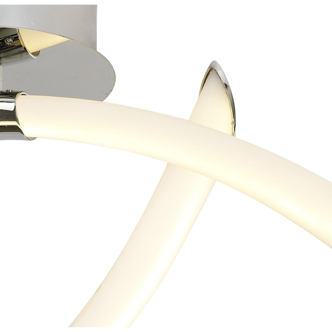 Mantra M6726 Armonia Semi Flush Small Loop 18W LED Polished Chrome/Frosted Acrylic