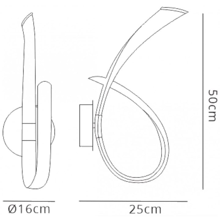 Mantra M6796 Armonia Wall Lamp Loop Dimmable 18W LED Titanium/Frosted Acrylic