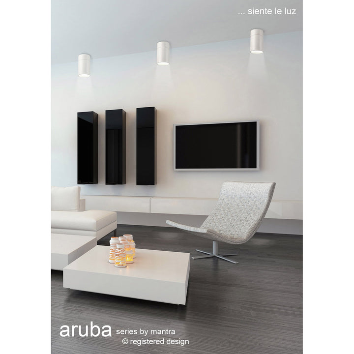 Mantra M5627 Aruba Flush Small 9.5cm Round 1 x E27 Matt White