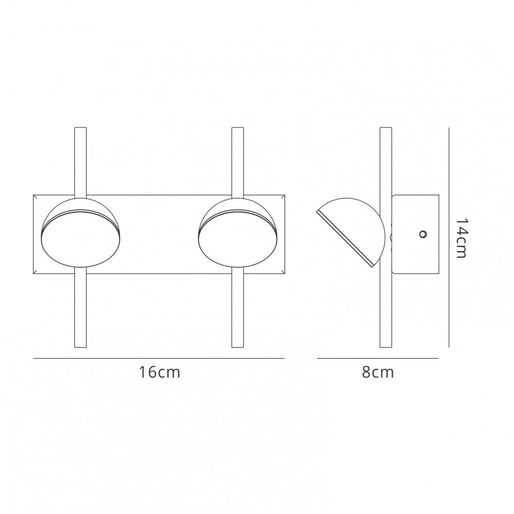 Mantra M6265 Adn 2 Light Wall Lamp White