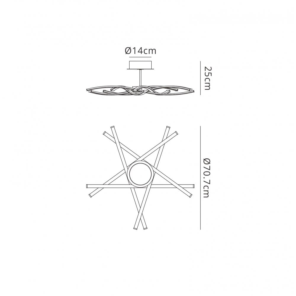 Mantra M5917 Aire LED Ceiling Light 70.5cm Round Silver