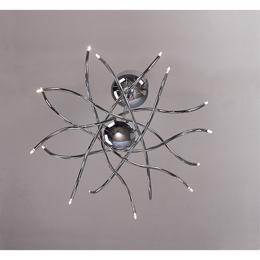 Mantra M0002 Aire Telescopic Pendant 16 Light G4 Waved Arms Polished Chrome