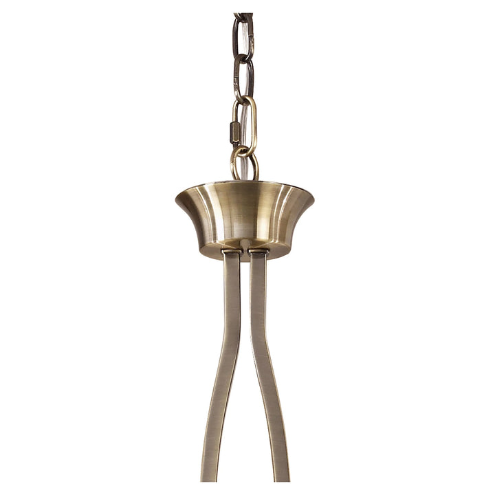 Mantra M0781AB Akira Linear Pendant 2 Arm 6 Light E14 Antique Brass Cream Shades