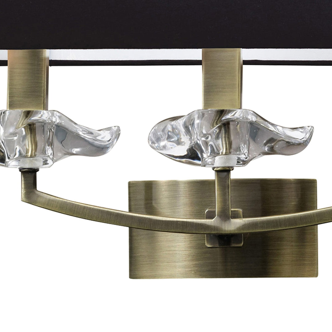 Mantra M0788AB/S/BS Akira Wall Lamp Switched 3 Light E14 Antique Brass Black Shade