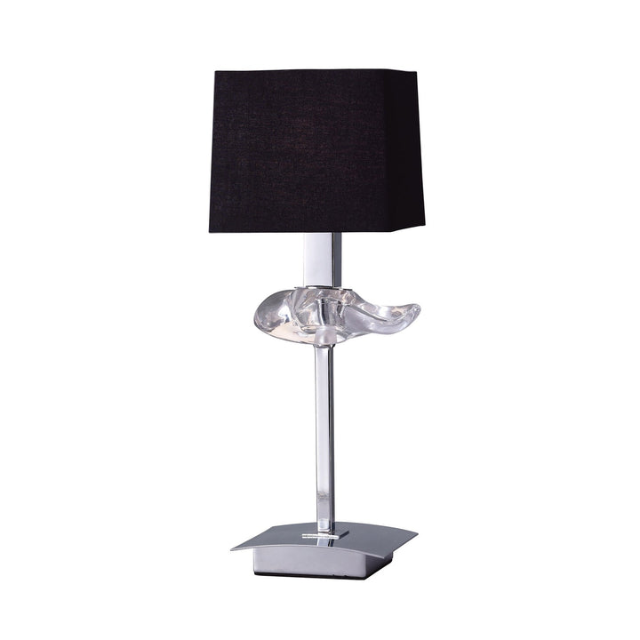 Mantra M0789 Akira Table Lamp 1 Light E14 Polished Chrome Black Shade